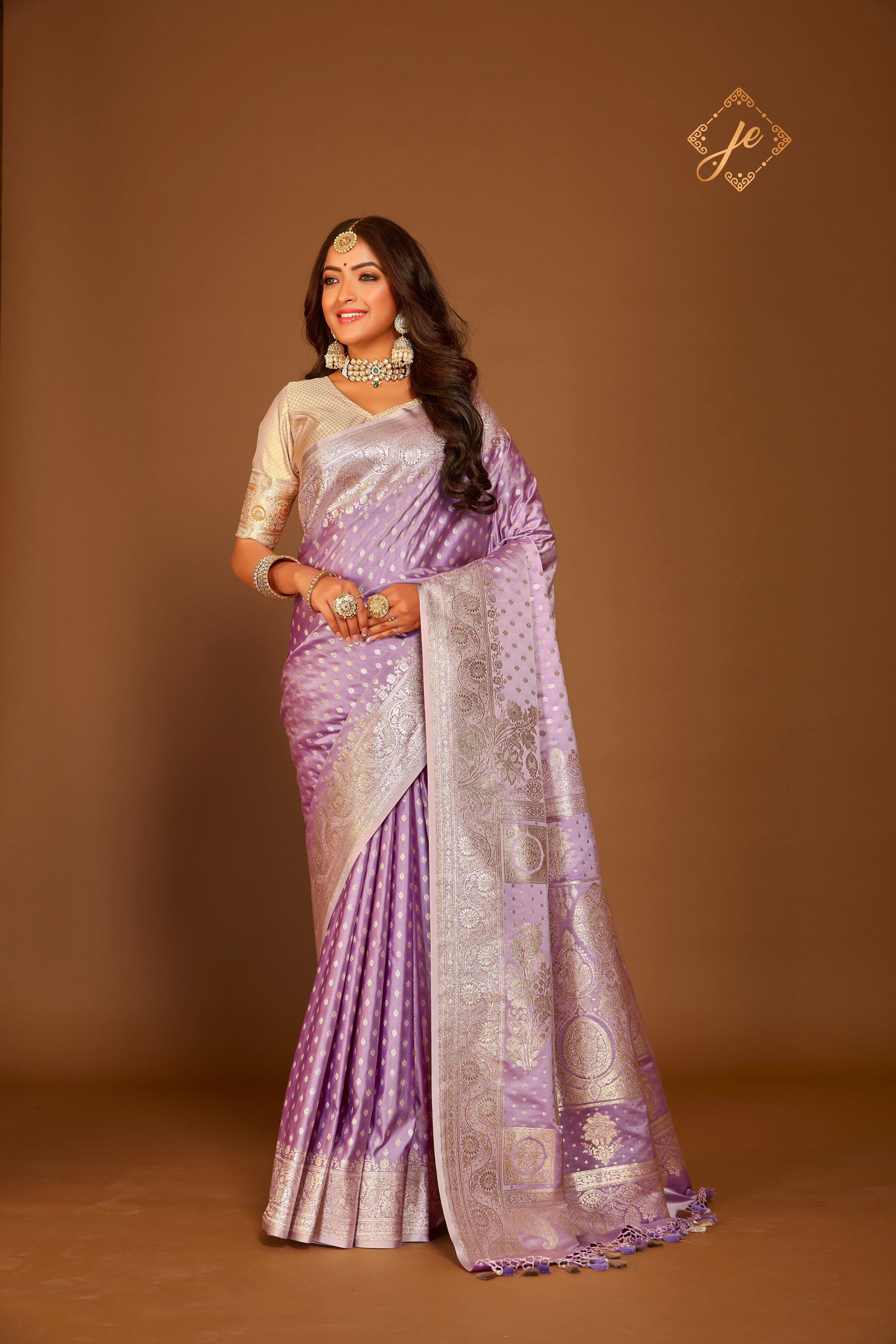 Lavender Embroidered Saree | Lashkaraa