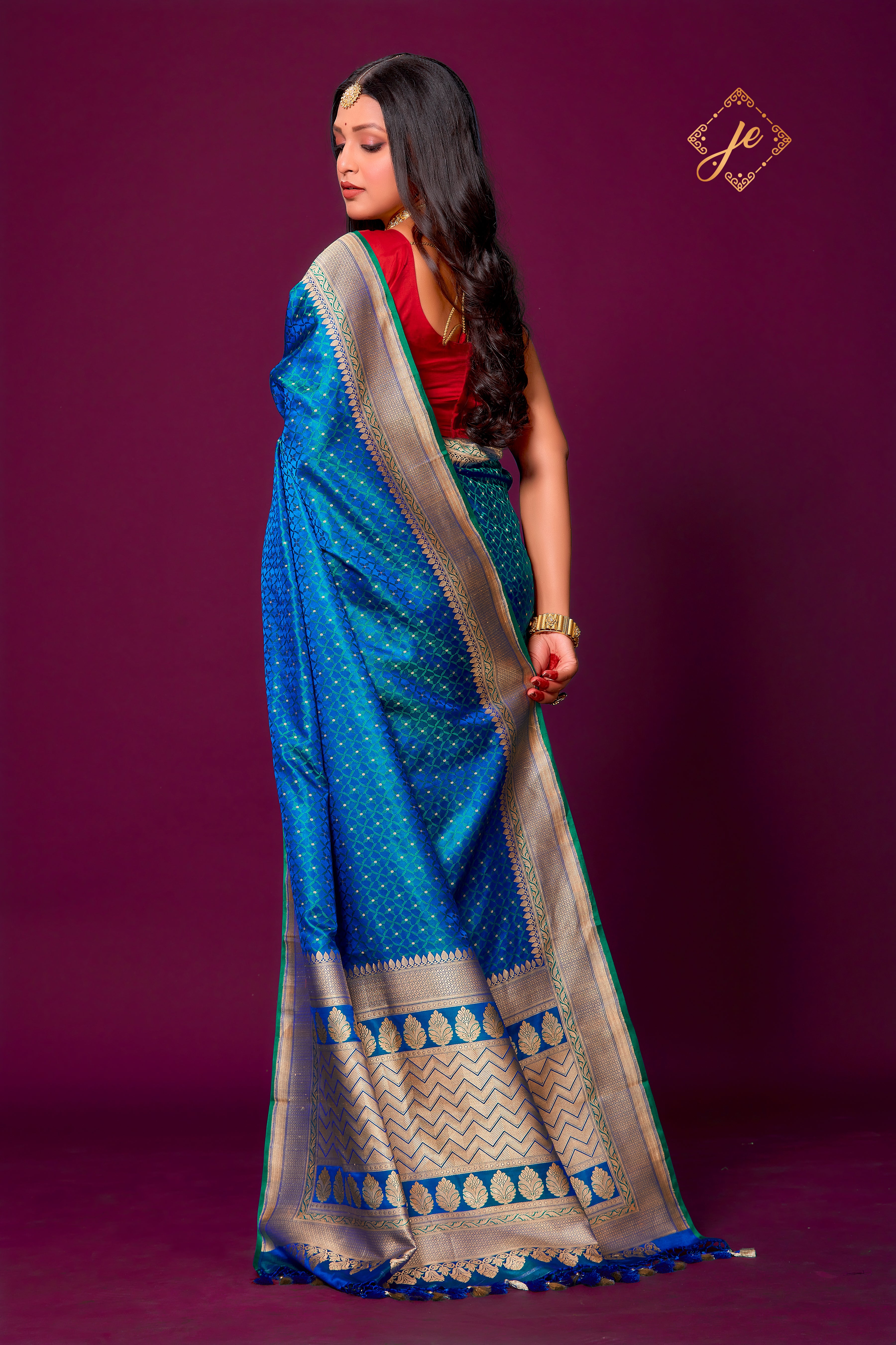 Sapphire Blue Pure Handloom Banarasi Saree