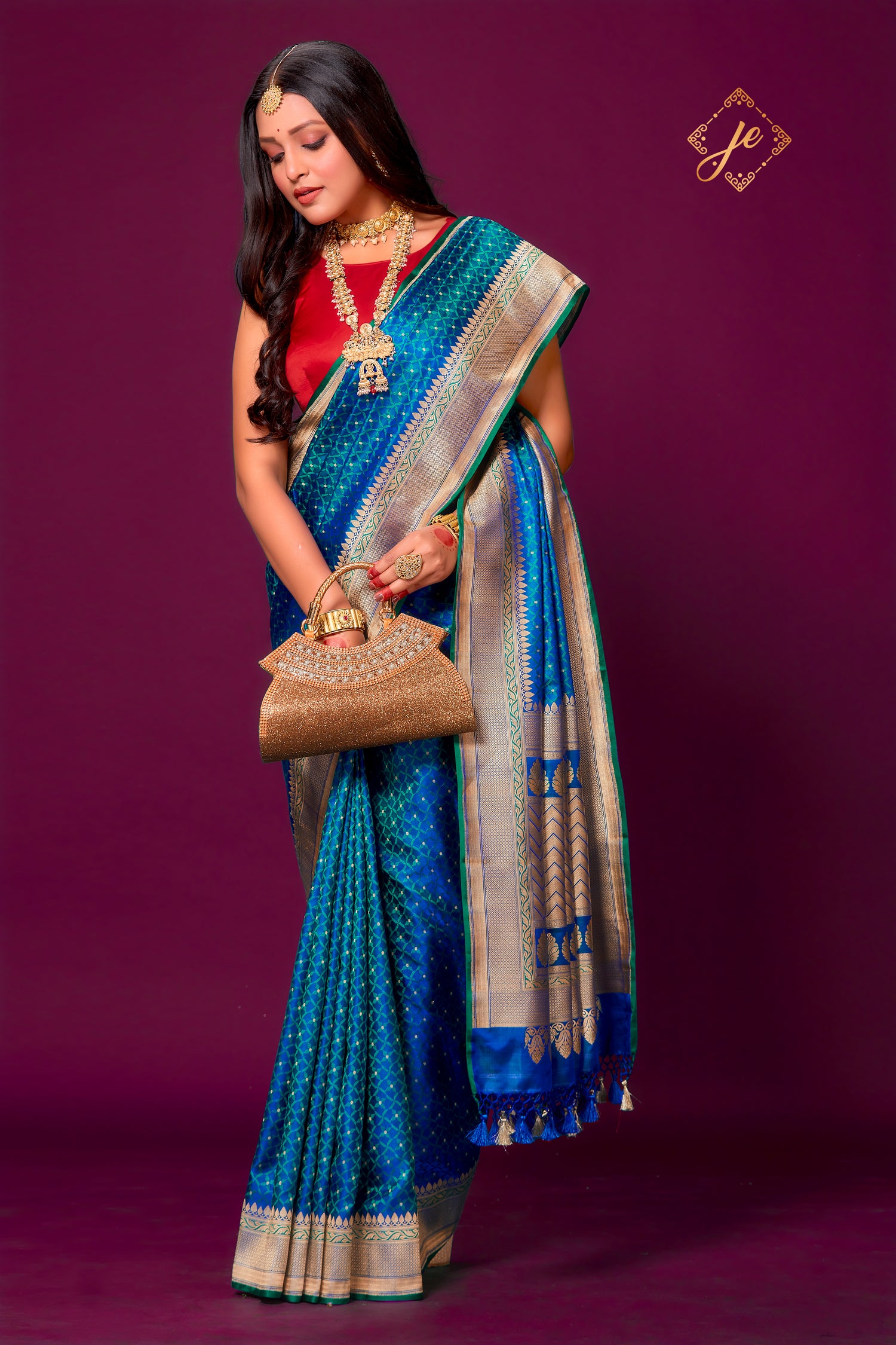 Sapphire Blue Pure Handloom Banarasi Saree