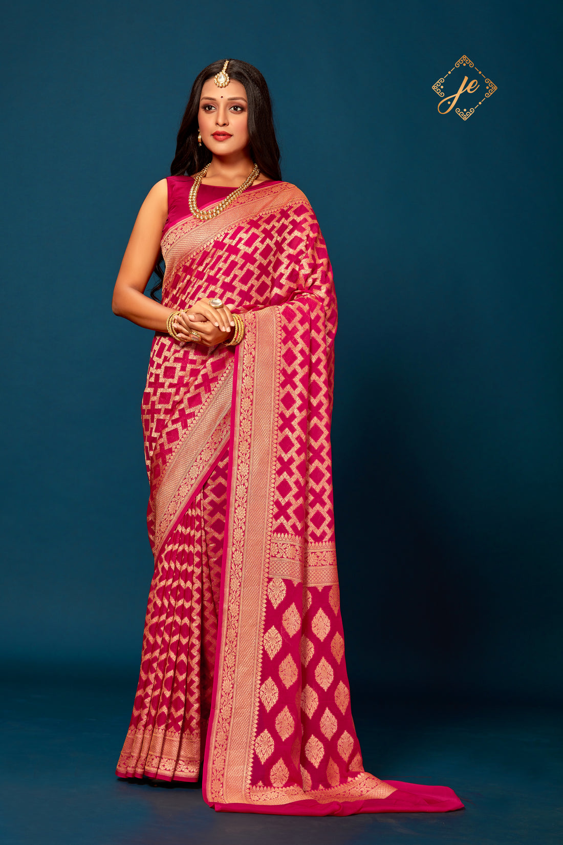 Elegant Pink Pure Khaddi Banarasi Saree