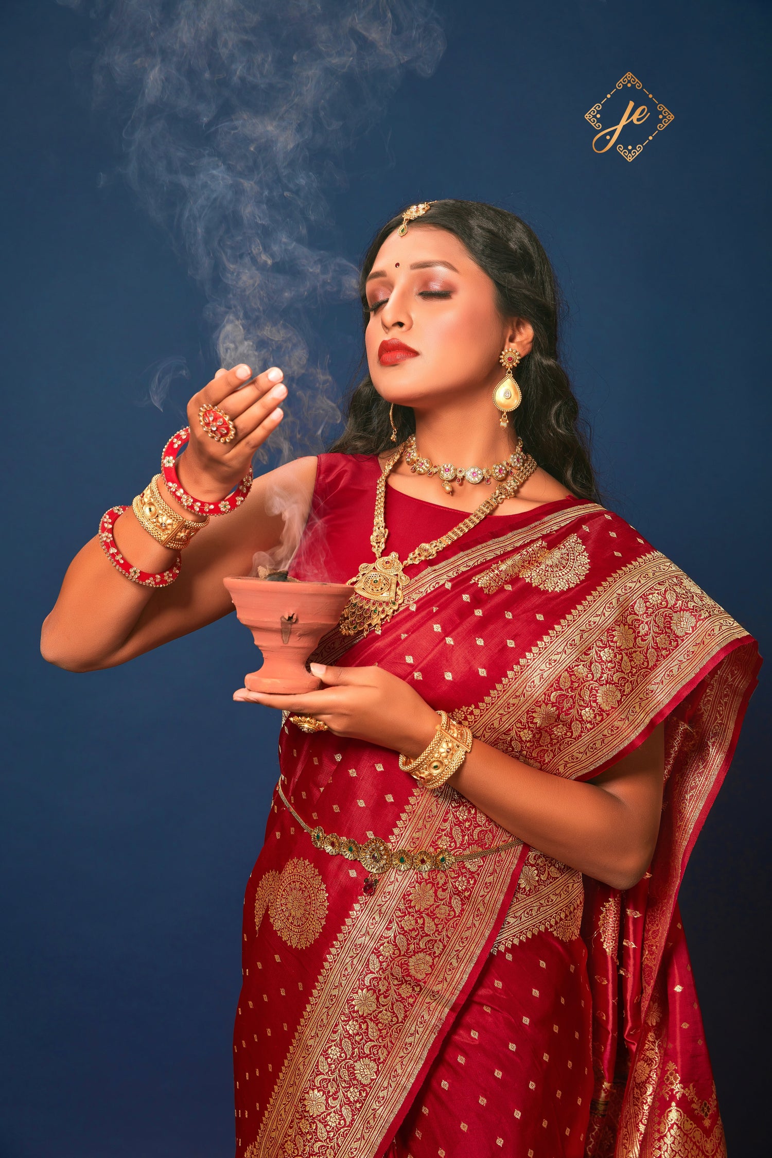 Red Satin Silk Banarasi Handloom Saree